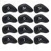 FixtureDisplays 12pcs Thick PU Leather Golf Iron Head Covers Set Fit Most Irons 15598